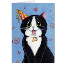 Surprise ! carte de joyeux anniversaire de chat de