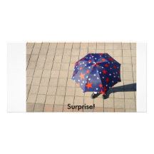 Surprise sous le parapluie, surprise ! cartes avec photo