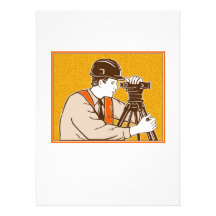 Surveyor Geodetic Civil Engineer Retro Custom Invitation