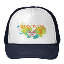 Survivant abstrait de leucémie de papillon casquettes
