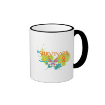 Survivant abstrait de leucémie de papillon tasse à café