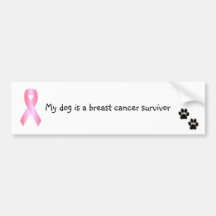 Survivant de cancer du sein de chienchien autocollant pour voiture