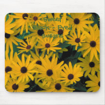 Susans observé par noir doux fleurit Mousepad Tapis De Souris