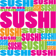 Sushi colorés photos en relief