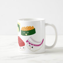 Sushi de Kawaii avec des visages Mugs