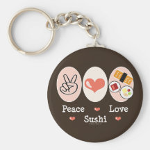 Sushi Keychain d'amour de paix Porte-clef