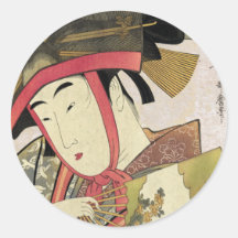 Suzume de Yoshiwara, Utamaro Autocollants Ronds