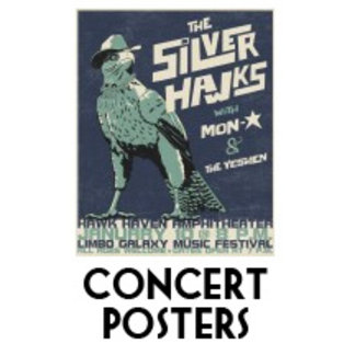 1980s cartoon concert posters