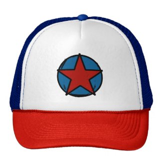 Casquette Trucker, bleu blanc rouge, logo Red Star
