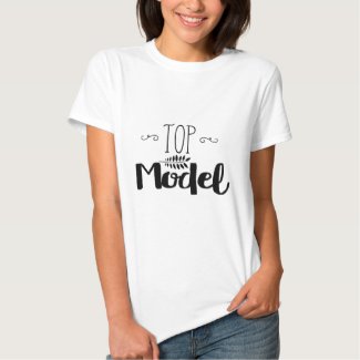 T-shirt Basic blanc pour femme "Top Model"