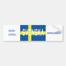 svenska, IMMIGRÉ, SEMI-JURIDIQUE Autocollants Pour Voiture