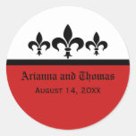 Swanky Fleur De Lis Stickers, rouge Autocollants