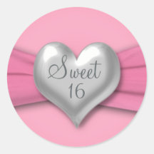 Sweet sixteen 1,5" de rose et de coeur d'étain aut
