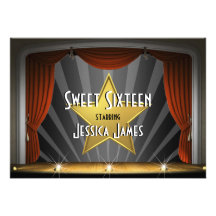 Sweet sixteen de star de cinéma cartons d'invitation personnalisés
