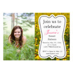 Sweet Sixteen Floral Yellow Girl's Custom Invites