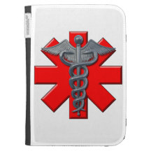 Symbole argenté de corps médical étui clavier kindle