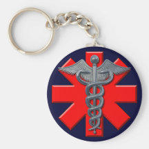 Symbole argenté de corps médical porte-clef