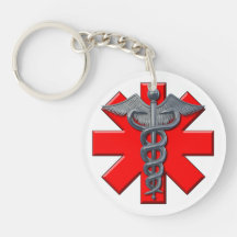 Symbole argenté de corps médical porte-clés