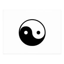 Symbole blanc de Yin-Yang Cartes Postales
