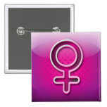 Symbole brillant de femme de genre de bouton badge
