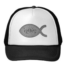 Symbole chrétien de poissons d'IXOYE - effet en pi Casquettes