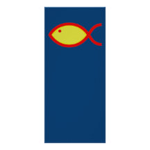 Symbole chrétien de poissons - FORT ! Or et rouge Double Carte