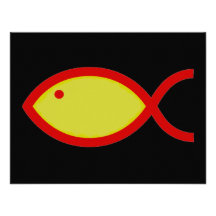 Symbole chrétien de poissons - FORT ! Or et rouge Cartons D'invitation Personnalisés