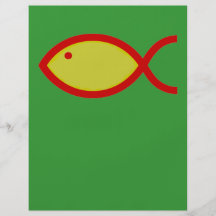Symbole chrétien de poissons - FORT ! Or et rouge Prospectus Customisé
