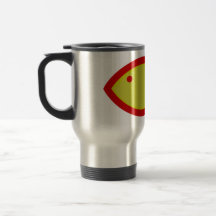 Symbole chrétien de poissons - or avec le rouge tasse à café