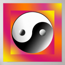 Symbole de Chinois de Yin Yang Affiche