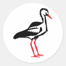 symbole de cigogne adhésifs ronds