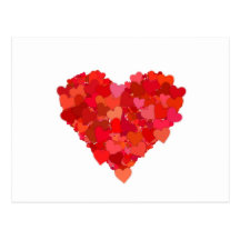 symbole de coeur et d'amour en rouge cartes postales
