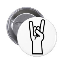 Symbole de main de roche et de petit pain badge avec épingle