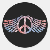 Symbole de paix à ailes adhésifs