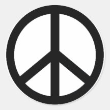 symbole de paix adhésif rond