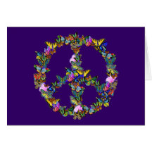 Symbole de paix de papillon cartes de vœux