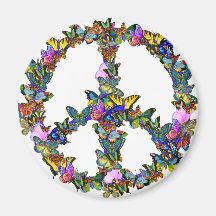 Symbole de paix de papillon aimants pour réfrigérateur