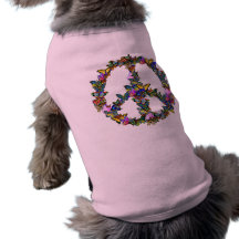 Symbole de paix de papillon t-shirts pour toutous