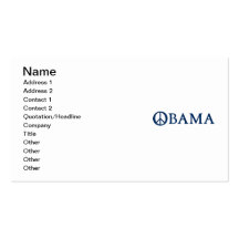 Symbole de paix d'Obama Modèles De Cartes De Visite