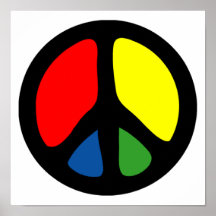Symbole de paix super de hippie affiche