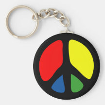 Symbole de paix super de hippie porte-clé