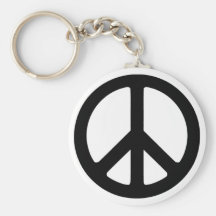 Symbole de paix super noir classique porte-clés
