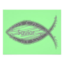 Symbole de poissons de sauveur de Jésus Invitations Personnalisées