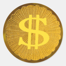 symbole dollar adhésif rond