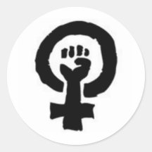 Symbole féministe adhésif rond