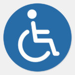Symbole handicapé autocollant rond