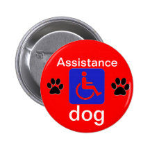 symbole handicapé par chien d'aide avec des pattes badges avec agrafe