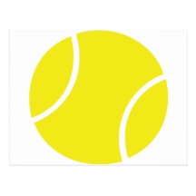 Symbole jaune de balle de tennis cartes postales