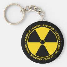 Symbole jaune Keychain de rayonnement Porte-clefs