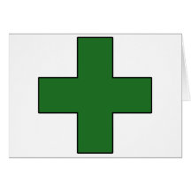Symbole médical croisé médical de garde de sauveta cartes de vœux